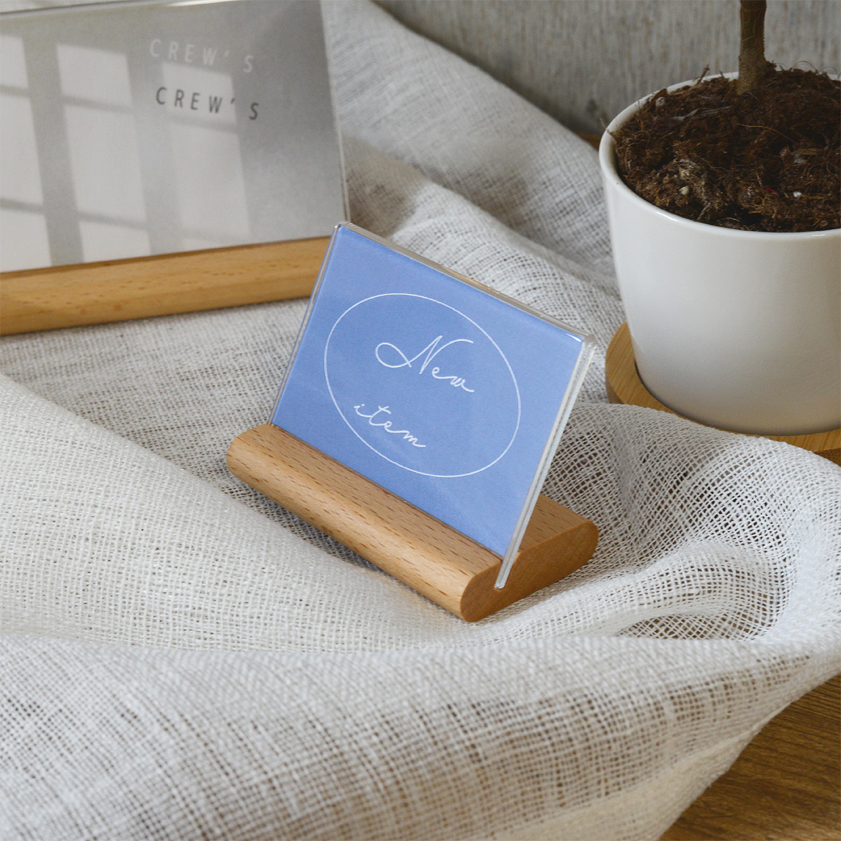 木製L型カード立て W65xH40mm