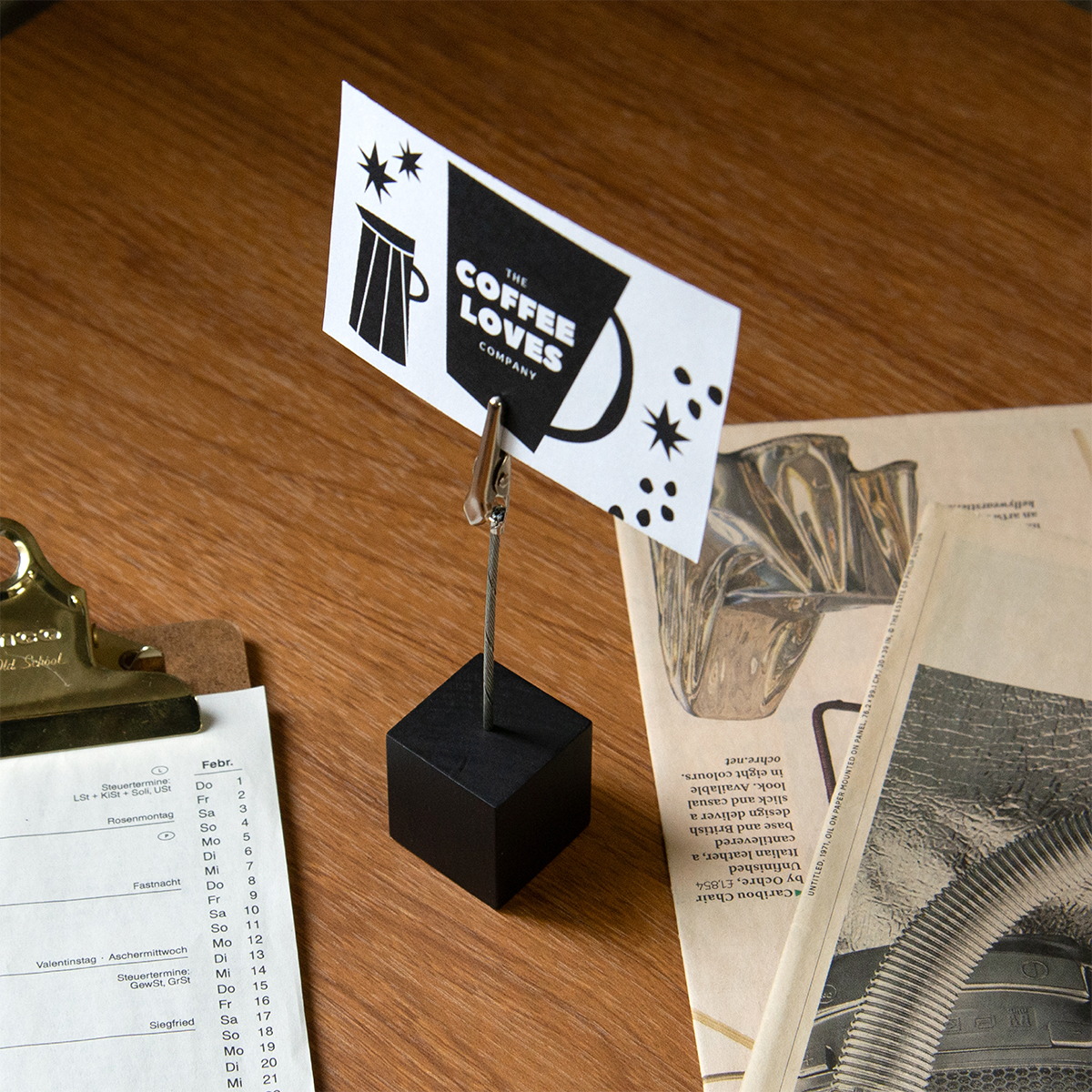 クリップスタンド_木製ブラック