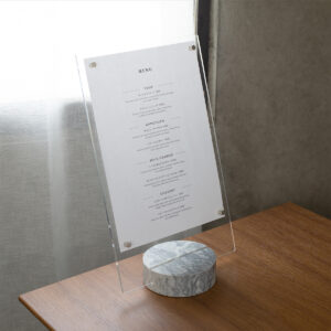 重厚な存在感 石製サインホルダー 丸型