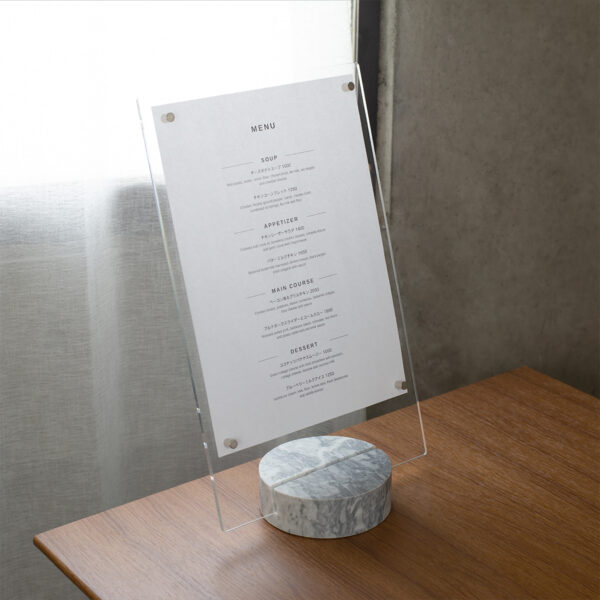 重厚な存在感 石製サインホルダー 丸型