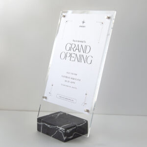 重厚な存在感 石製サインホルダー 角型